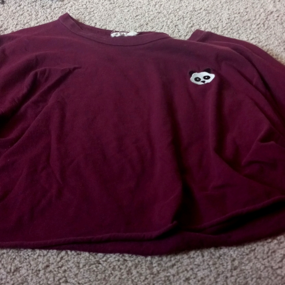 Crop long sleeve panda